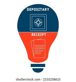 DR Depositary Receipt acronym. business concept background.  vector illustration concept with keywords and icons. lettering illustration with icons for web banner, flyer, landing page