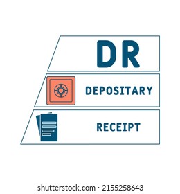 DR Depositary Receipt acronym. business concept background.  vector illustration concept with keywords and icons. lettering illustration with icons for web banner, flyer, landing page