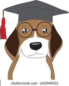 Dr. Dog. A Dog with Glasses and Hood, Lovely Graduation Character