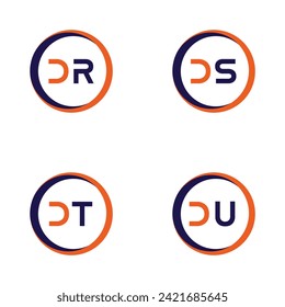 DR , DS, DT, DU  Letter Logo Bundle Monogram set . icon, letter, vector, technology, business, art, symbol, set design .