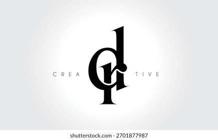 DR  Elegant Serif Monogram Logo – Luxury Lowercase Typographic Lettermark for Modern Branding