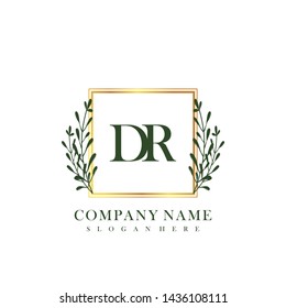 DR Initial beauty floral logo template