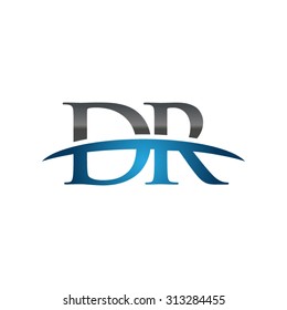 DR initial company blue swoosh logo