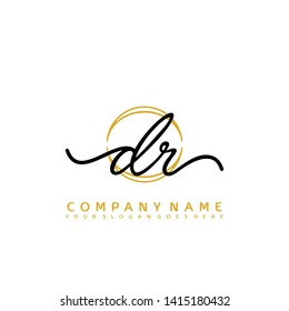 DR Initial handwriting logo concept