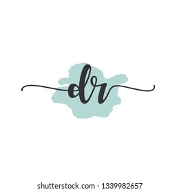 DR  Initial Handwriting logo template vector