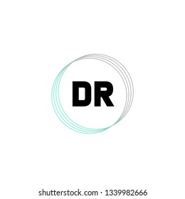 DR  Initial Handwriting logo template vector