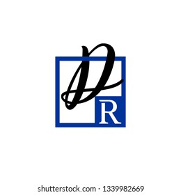 DR  Initial Handwriting logo template vector