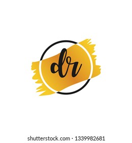 DR  Initial Handwriting logo template vector