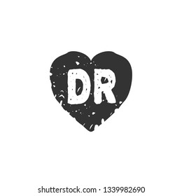 DR  Initial Handwriting logo template vector