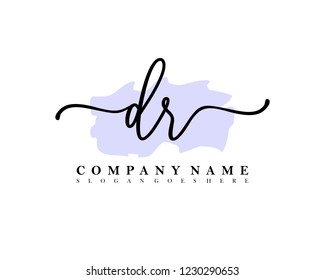 DR Initial handwriting logo vector