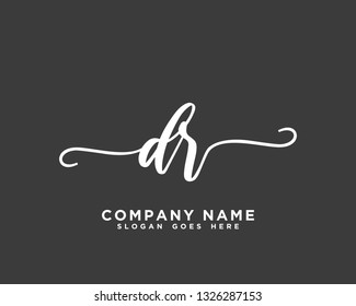 DR Initial Handwriting Logo Vector