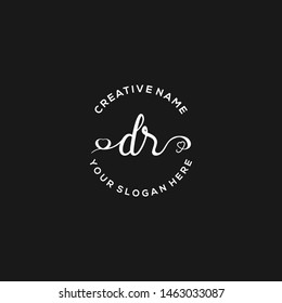 DR Initial handwriting logo vector