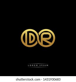 DR initial letter linked circle capital monogram logo modern template