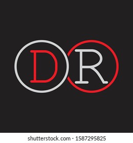 DR Initial letter linked circle capital monogram logo modern template