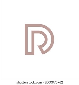 DR initial letter logo design template vector. modern line art style.