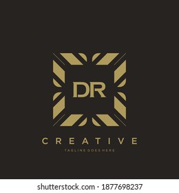 DR initial letter luxury ornament monogram logo template vector.
