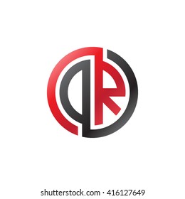 DR initial letters linked circle logo black red