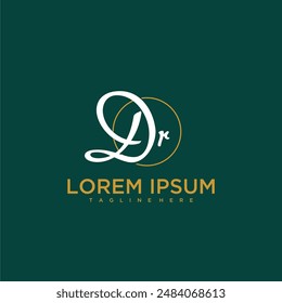 Monograma inicial de DR para logotipo de belleza y negocios