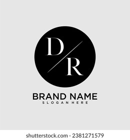 DR initial monogram logo with circle style dsign