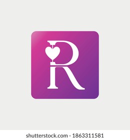 DR initial monogram logo design template vector.