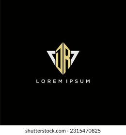 DR initial monogram logo for shape triangle creative design