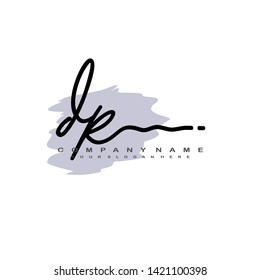 DR initial signature logo. handwriting logo template vector,