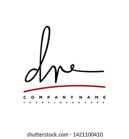 DR initial signature logo. handwriting logo template vector,