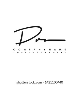 DR initial signature logo. handwriting logo template vector,