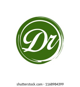 DR initial splash logo template vector