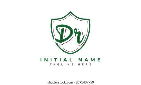 Dr Initials, handwriting logo vector