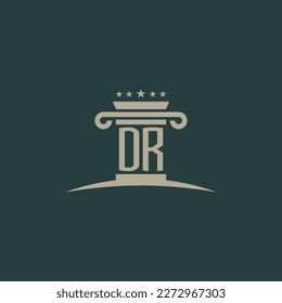 DR initials law of justice logo vector design template