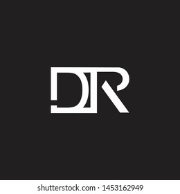 DR intial logo Capital Letters black background