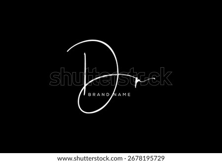 DR letter beauty cursive handwriting logo.