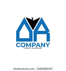 
DR letter creative real estate vector logo design.
