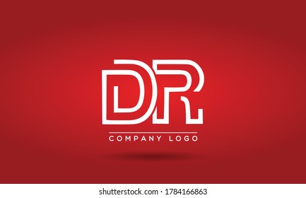 DR Letter Design Logo Logotype Icon Concept  and Classic Elegant Style Look Vector Illustration.