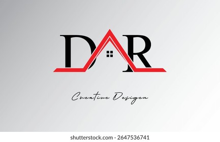 DR Letter House Logo – Creative Real Estate Monogram with Roof Icon and Home Shape for Property, Architecture and Modern Branding
