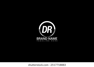 DR Carta Ilustração inicial do vetor do modelo do logotipo do projeto