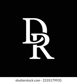 Concepto del logotipo de la letra del DR aislado en el fondo blanco. Logotipo de RD