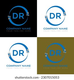 DR letter logo creative design. DR unique design.
