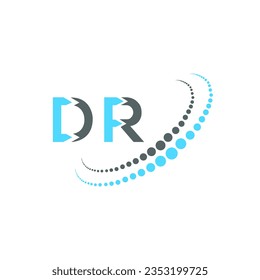 Diseño creativo del logo de la carta DR. Diseño único de DR.
