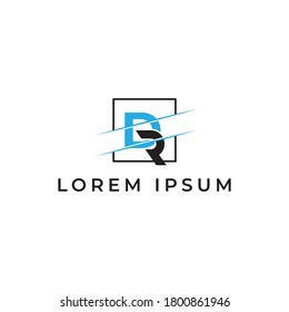 DR Letter Logo Design with Creative Modern Trendy Typography with blue and black color