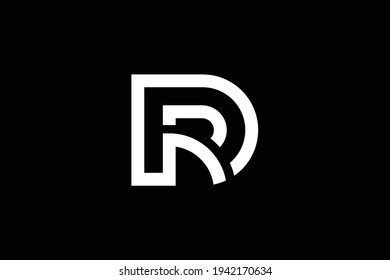 Diseño del logo de la carta DR sobre fondo de lujo. Concepto del logotipo de la letra de la letra del monograma de RD. Diseño de iconos DR. diseño elegante y profesional de iconos de letras en color blanco sobre fondo negro.