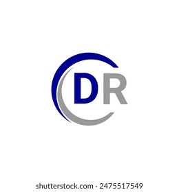 DR LETTER LOGO Design ONE BLACK BACKGROUND