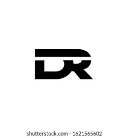 DR letter logo design in white background