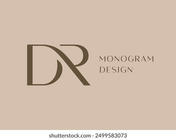 DR letter logo icon design. Classic style luxury initials monogram.