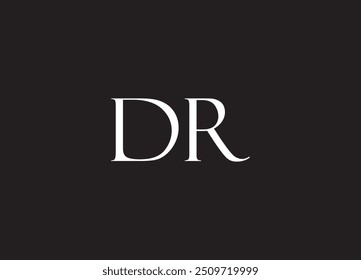 Logotipo de la letra DR y diseño inicial del logotipo