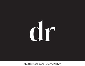 Logotipo de la letra DR y diseño inicial del logotipo