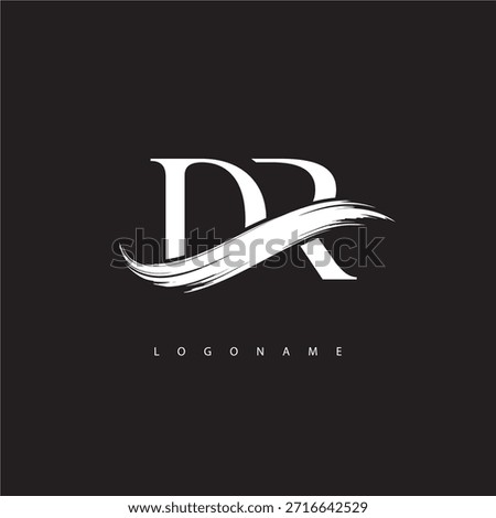 DR Letter Monogram Logo with Brush Stroke for Modern Brand Identity
