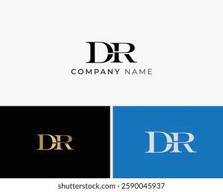 DR Lettering Vector Logo Design Template