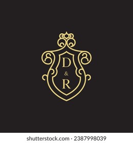 Logo inicial de la línea DR vintage en un diseño profesional de alta calidad que se imprimirá en cualquier medio impreso